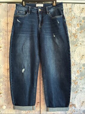 Vervet Dark Blue High-Rise Barrel Jeans